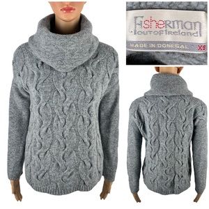 Fisherman Out Of Ireland Sweater XS Merino Wool Made In Donegal Ireland Jumper
